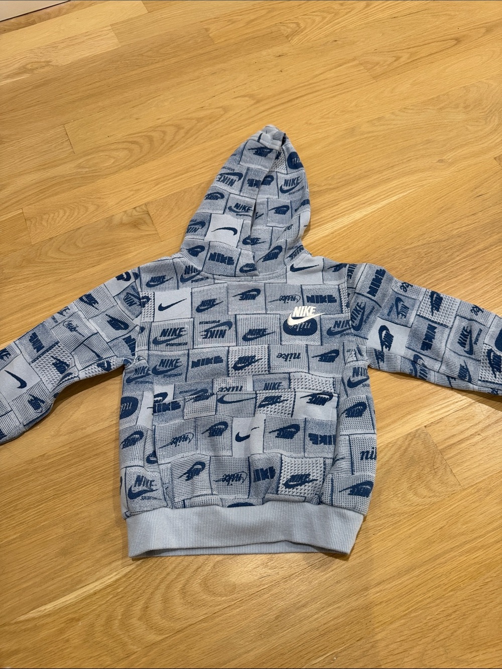 Nike Light Blue & Navy Logo Kids Hoodie